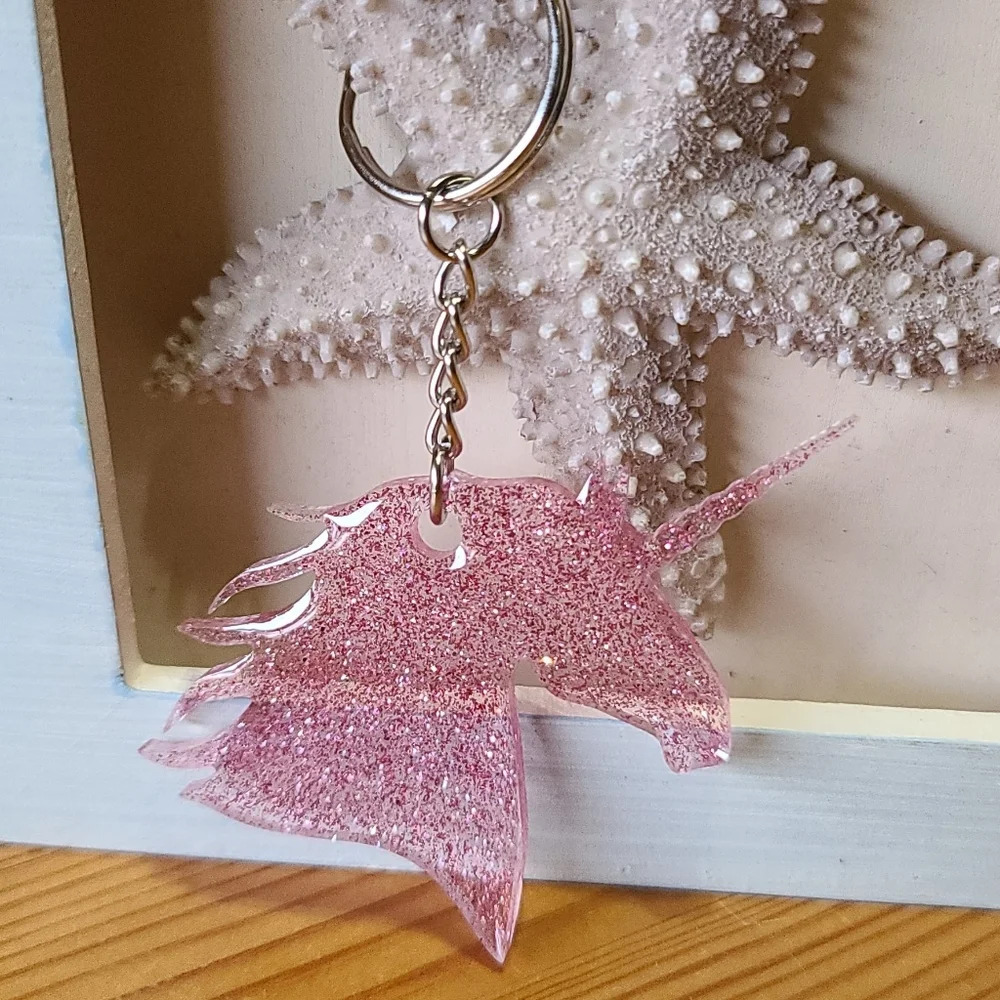 Unicorn resin keychain